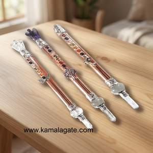 Baguettes de guérison en agate naturelle des sept chakras, sculptées à la main, style ange, tibétaines, 4,5-6 pouces, artisanat en pierres précieuses, vente en gros - Product Image 3