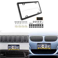 Cadre de plaque d'immatriculation en fibre de carbone véritable de qualité supérieure, carbone forgé, style JDM, norme américaine, pour voiture, moto, camion, camping-car, trou rond