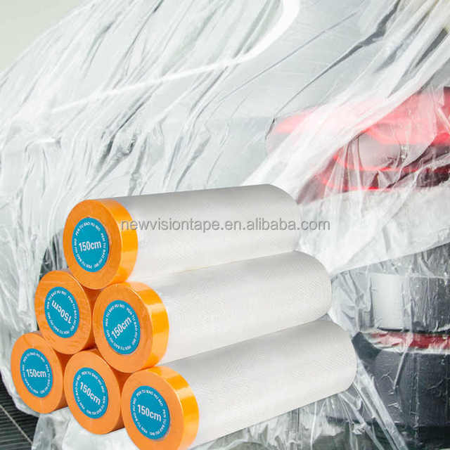 Masking Tape Durable Plastic Furniture Cover Splash Protection Film Home Improvement and Dust Shielding