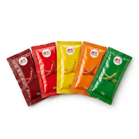 Film d'emballage laminé haute barrière de qualité alimentaire imprimé sur mesure pour sachets de sauce chili, en rouleau, pour machine d'emballage automatique VFFS