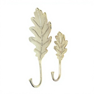 Petites et grandes feuilles crochets muraux ensemble de crochets dorés décoratifs bonne qualité crochets multifonctionnels en fonte d'aluminium prix de gros - Product Image 1