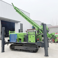 Foreuse à chenilles portable pour puits d'eau, moteur diesel, pour projets de forage en zone montagneuse