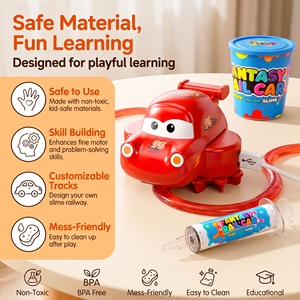 MILI Jouet de jeu anti-stress original, Voiture de piste DIY pour <span class=keywords><strong>slime</strong></span>, Kit de <span class=keywords><strong>slime</strong></span> magique sûr, Voiture à conduite automatique à une touche, souple et non collante - Product Image 3