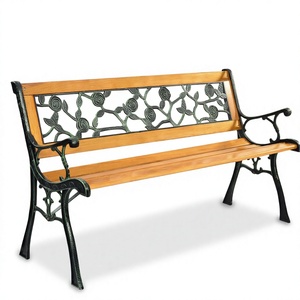 Banco de Comedor de Madera Maciza Tradicional Antiguo, Ecológico, con Estructura de Hierro, de 2 Plazas, para Patio, Jardín, Parque - Product Image 3