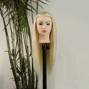 Alta calidad al por mayor salón practicando 100% pelo Natural maniquí femenino cabeza de muñeca estilismo cabeza de entrenamiento - Product Image 5