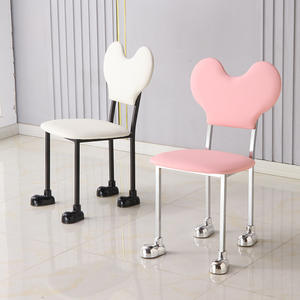 Silla de <span class=keywords><strong>Mickey</strong></span> moderna para el hogar, sala de estar, silla de comedor de ocio de Metal, silla de maquillaje con respaldo de dormitorio de lujo ligera personalizada - Product Image 3