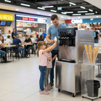Machine à crème glacée commerciale en acier inoxydable, compresseur de marque, double torsion, pour restaurant, vente chaude, fourniture d'usine