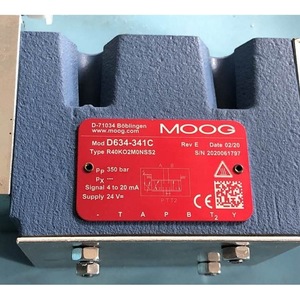 วาล์วเซอร์โว Moog รุ่น D634-341C แรงดัน 350 บาร์ สัญญาณ 4 ถึง 20 มิลลิแอมป์ สำหรับเครื่องจักรอุตสาหกรรม - Product Image 1