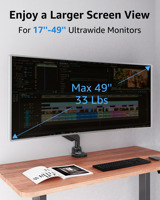 MOUNTUP 17-49 pouces Écran d'ordinateur Support de bureau rotatif pour moniteur Bras de moniteur unique