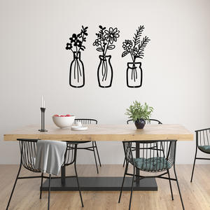 Vase mural décoratif moderne en métal noir pour chambre et salon – Vente en gros - Product Image 1