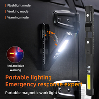 Lampe LED COB rechargeable super lumineuse avec base magnétique et crochet, lampe torche multifonctionnelle portable pour réparation automobile et situations d'urgence