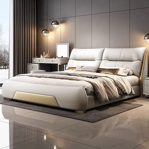 2025 italiano <span class=keywords><strong>de</strong></span> lujo <span class=keywords><strong>de</strong></span> gama alta moderno dormitorio principal cama <span class=keywords><strong>de</strong></span> cuero genuino boda orejas <span class=keywords><strong>de</strong></span> <span class=keywords><strong>elefante</strong></span> nubes con marco <span class=keywords><strong>de</strong></span> madera - Product Image 1