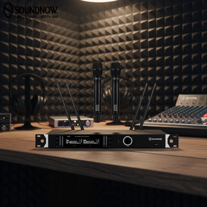 Microphone sans fil col de cygne UHF SOUNDNOW S-922T/6T à succès avec contrôle du volume et fonction mute pour la formation et les conférences à une ou deux personnes - Product Image 3