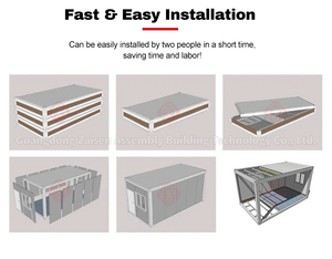 Casa portacontainer prefabbricata da 20 piedi facile da installare dopo <span class=keywords><strong>la</strong></span> calamità per campi dormitorio casa rifugio per uffici rifugiati abitazione temporanea - Product Image 5