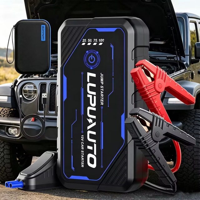 2026 New Portable Smart Starter 12V Car Battery Booster 4000mAh Power Bank with LED Light and Fast Charging Function