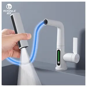 New Style High Quality Chinese Smart Modern Bathroom Hot And Cold Water Brass Rotating Faucet