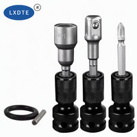 Adaptateur de clé à cliquet à dégagement rapide LXDTE 1/2 " carré vers 1/4 " hexagonal pour outil pneumatique à percussion