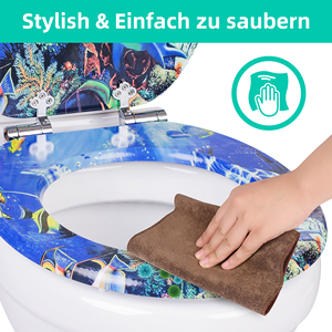 Housse de siège de toilette moderne en <span class=keywords><strong>bois</strong></span> moulé MDF pour salle de bain baleine monde marin imprimé personnalisé housse de siège de toilette en MDF - Product Image 3