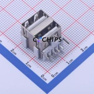 907-221B1011D10200 <b>USB</b> Connector Bent Lead Through Hole Connector Type-<b>A</b> <b>USB</b> <b>2.0</b> Female Right Angle Insert - Product Image 1