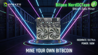Bitaxe Nerdminer NerdOCTaxe 9.6T, mineur Bitcoin, 150W, refroidissement par air, mineur solo pour la loterie, pour le minage domestique de crypto-monnaies BTC