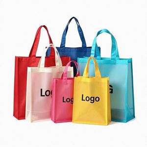 Muestra Gratuita de Bolsa de Compras Plegable Reutilizable Ecológica Personalizada, Bolsa No Tejida Laminada con Bolsillo, Admite Logotipo Personalizado - Product Image 1