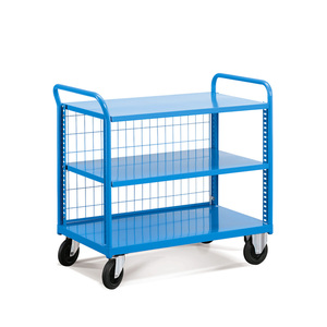 Fami Combi Cf Series Modular <b>Trolley</b> With Brakes Steel Base 945x525x1045 Mm Blue Ral5012 - Product Image 1