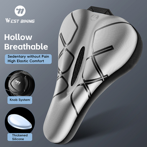 Pour WEST BIKING housse de selle de vélo haute élastique coussin de vélo respirant avec fonction étanche support de feu arrière de Style Simple - Product Image 1
