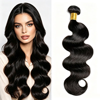 Rambut Manusia Gelombang Alami Warna Natural, Bundel Rambut Manusia Murni yang Dapat Disisipkan, Bundel Ekstensi Rambut Remy Tersedia untuk Wanita