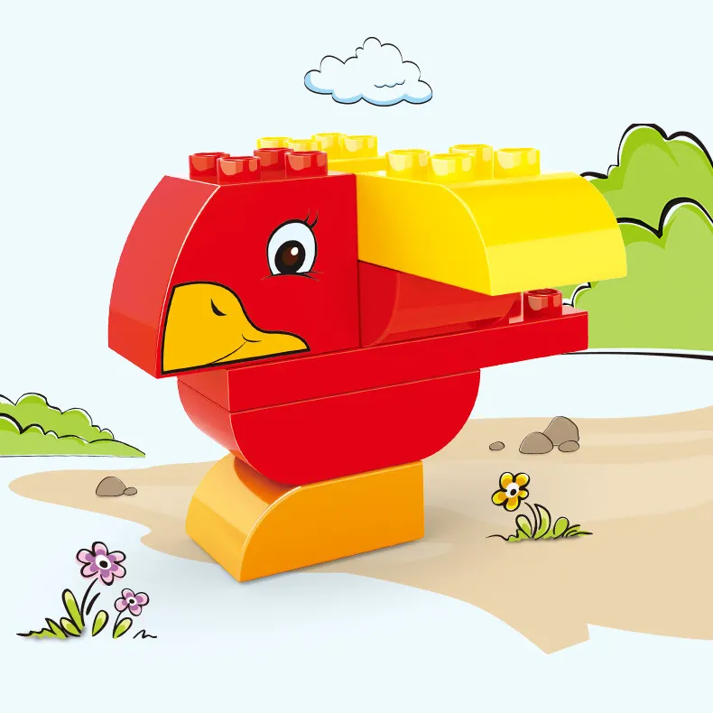 Assembling Blocks Bird Diy Big Brick Plastic Kits Toys Kids Children Educational Building Block Sets Animal Toy For Kids Gift