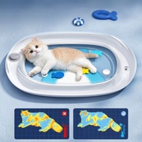 Tapis rafraîchissant gonflable écologique en caoutchouc pour chien et chat, coussin épais résistant aux rayures et imperméable pour animaux de compagnie, tapis de glace anti-fuite ovale