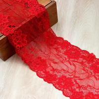 Dentelle Jacquard Écologique Zeal à Bordure Double Festonnée Extensible en Tissu de Dentelle Française à Motifs Floraux