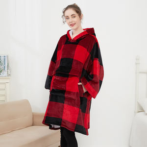 Factory Custom Oversized Christmas Wearable <strong>Cosy</strong> Giant Sherpa Big <strong>Hoodie</strong> <strong>Blanket</strong> Sweatshirts Adult Hooded <strong>Blanket</strong> With Sleeves - Product Image 4