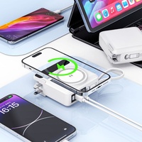 Batteries externes portables 2026 de 20000 mAh, mini, avec prise secteur, charge rapide 22,5 W et câbles intégrés