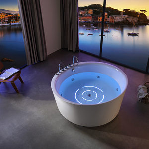 Современная комнатная круглая Ванна, отдельно стоящая акриловая белая Ванна, Современная отдельная Ванна-Ванна со светодиодными лампами - Product Image 2