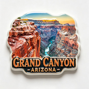 Aimant Souvenir Parc National en Résine Découpée sur Mesure OEM ODM Taille Moyenne Coucher de Soleil au Canyon Décoration Cadeau Voyage Vacances - Product Image 1