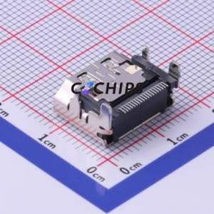 HDMI-001S HDMI Connector SMD Connector ( Connector Type: HDMI-A )( Gender: Female )( Total Number of PINs: 19P ) - Product Image 2