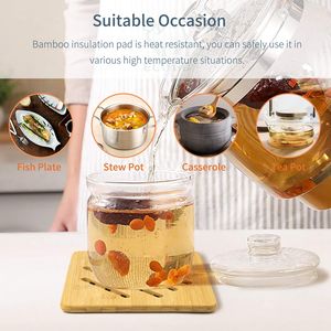 Salvamanteles de madera de bambú resistente al calor para mesa de comedor - Product Image 5