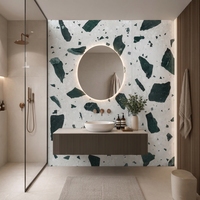 Dalles de terrazzo en pierre artificielle de grande taille, couleur personnalisée, résistantes à l'usure, pour revêtements de sol modernes d'hôtels et villas