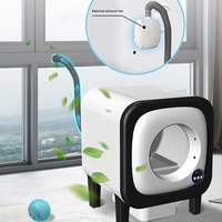 Caja de Arena Automática para Gatos, Autolimpiable con un Solo Toque, Control Remoto por Aplicación Inteligente, Eliminación de Olores, Antibacteriana, ABS OEM, Gran Capacidad