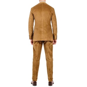 Costumes 2 pièces en velours côtelé marron à simple boutonnage pour hommes - Product Image 6