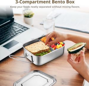 304 Stainless Steel BPA Free Outdoor <b>Camping</b> Lunch <b>Box</b> with Foldable Handle Leak-Proof and Freshness Preservation - Product Image 2