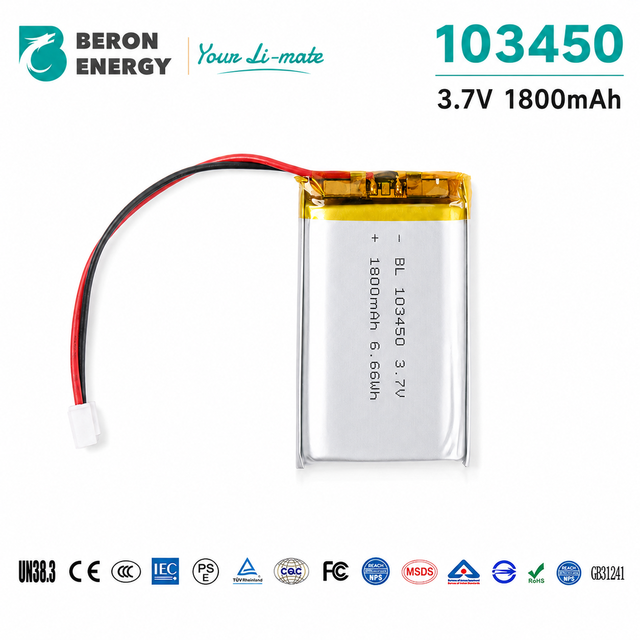 OEM ODM 103450 3.7V 1800mAh Lithium Polymer Battery Rechargeable LiPo Battery Pack for POS Terminal Handheld Payment Machine