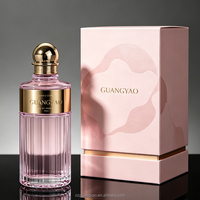 Flacon de parfum en verre de conception nouvelle, 100 ml, flacon vaporisateur de parfum de haute qualité, flacon de parfum vide transparent, étiquette en métal avec boîte