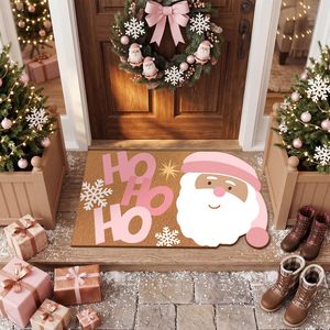 Cangming Christmas Door Mat Imitation Coconut Fiber Non Slip Front Entryway Rug Washable Holiday Decor - Product Image 1