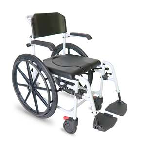 Silla de Ducha Autopropulsada, Silla de Ruedas Autopropulsada para Ducha con Inodoro, Negra KMINA K30031 - Product Image 3