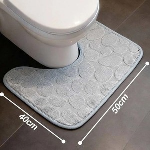 Cangming Bath <b>Mat</b> Coral Fleece Embossed Absorbent Floor <b>Mat</b> For <b>Bathroom</b> Modern Simple Style Hand Washable - Product Image 2