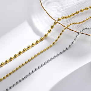 2023 bas <span class=keywords><strong>prix</strong></span> <span class=keywords><strong>316L</strong></span> acier inoxydable 3mm 5mm Rugby chaîne perlée Long collier bijoux pour femmes hommes - Product Image 3