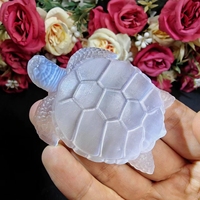 Vente en gros de sculptures en cristal de pierre de guérison naturelle belle tortue sélénite pour la décoration