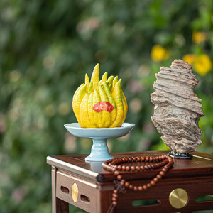 Assiette à fruits en céramique ronde sur pied haut, plat à thé et à collation en porcelaine rétro - Product Image 3
