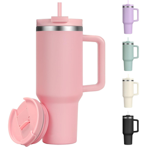 Gobelet isotherme personnalisé à double paroi en acier inoxydable de 40 oz avec poignée, empilable, pour un style moderne et luxueux - Product Image 1